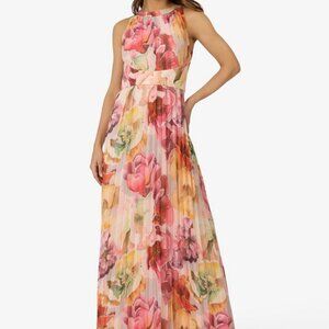 Adrianna Papell Orange chiffon dress, size 8